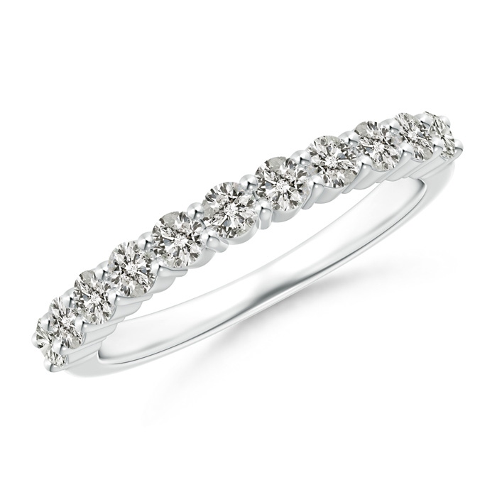 2.5mm KI3 Eleven Stone Shared Prong-Set Diamond Wedding Band in White Gold 
