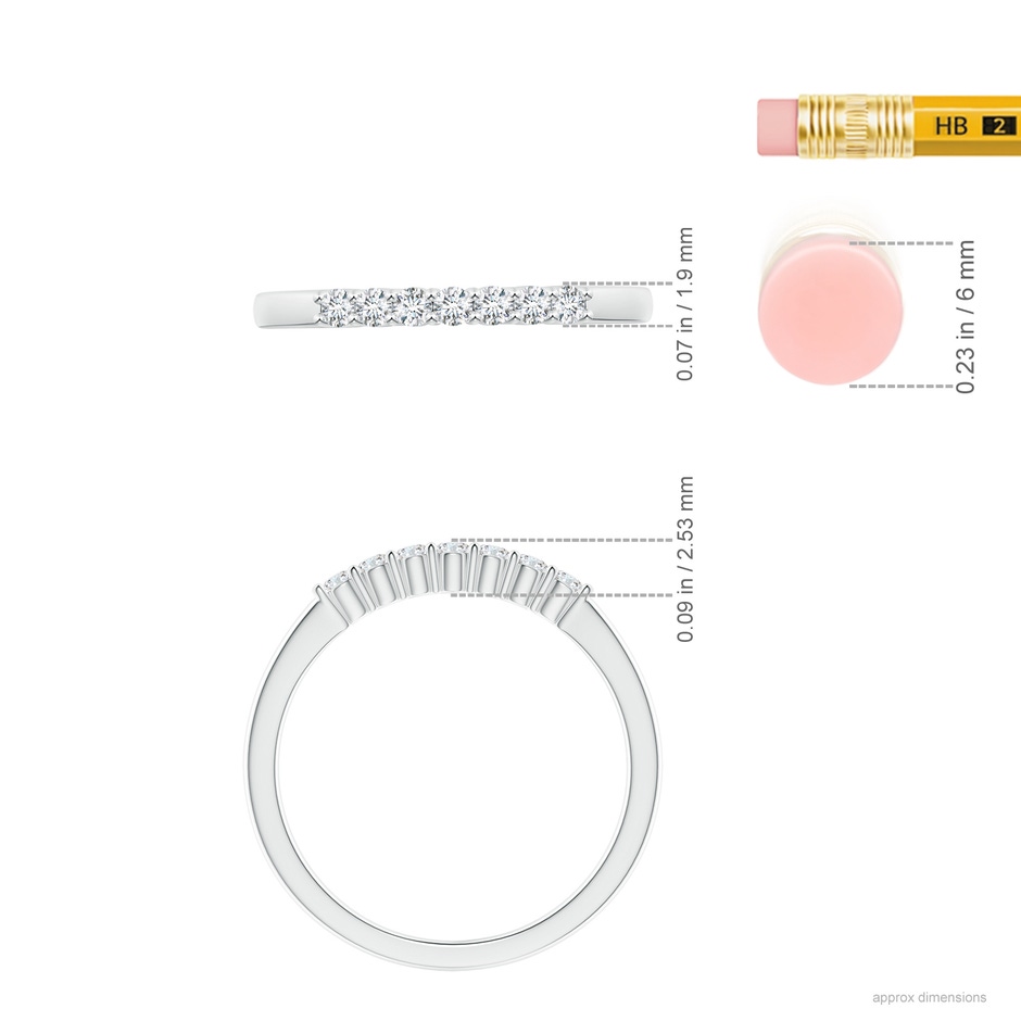 1.9mm GVS2 Seven Stone Shared Prong-Set Diamond Wedding Band in White Gold ruler