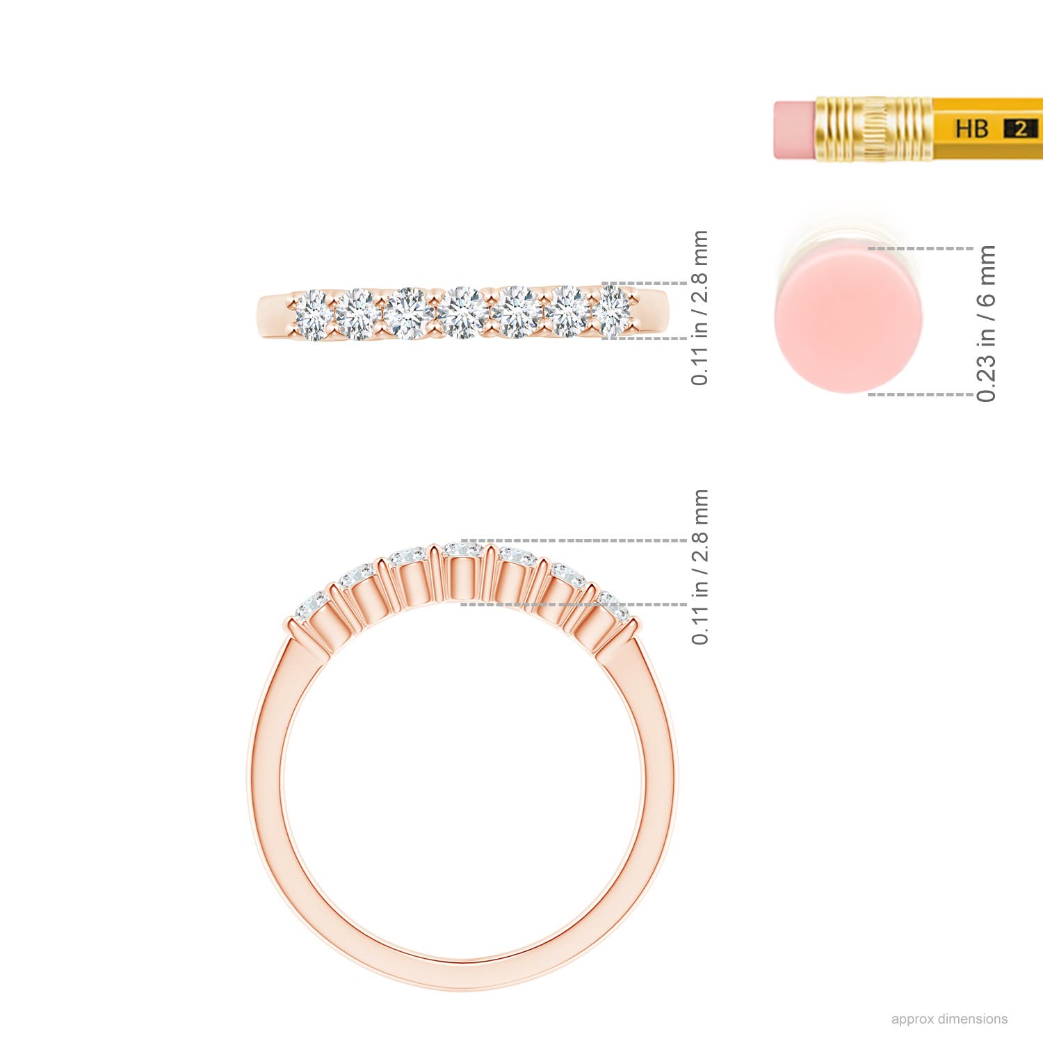 F-G, VS / 0.48 CT / 14 KT Rose Gold