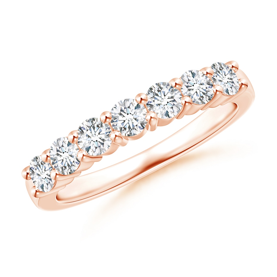 3mm GVS2 Seven Stone Shared Prong-Set Diamond Wedding Band in Rose Gold 