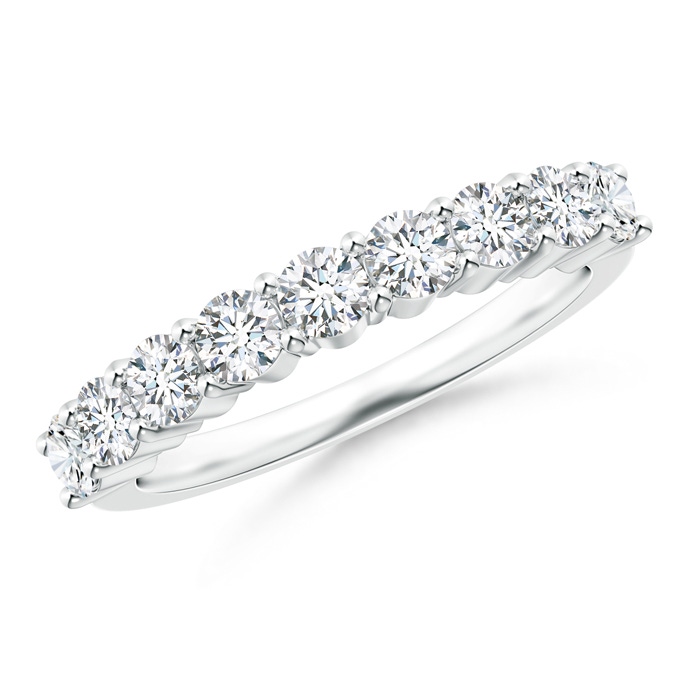 3mm GVS2 Nine Stone Shared Prong-Set Diamond Wedding Band in White Gold 