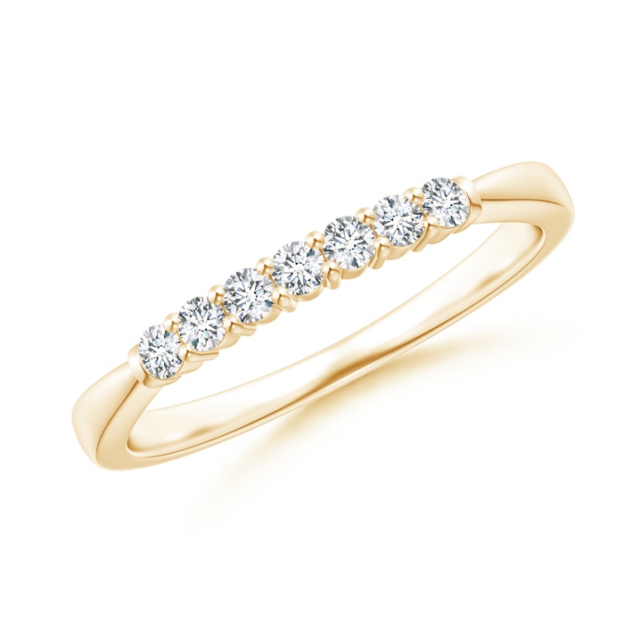 1.9mm GVS2 Seven Stone Prong-Set Diamond Wedding Band in Yellow Gold 