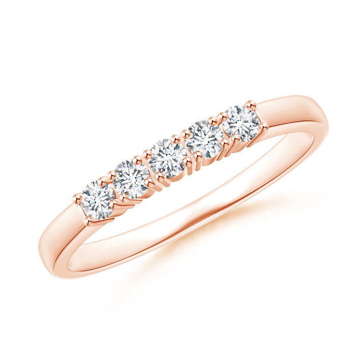 2.3mm GVS2 Five Stone 4-Prong Set Diamond Wedding Band in Rose Gold 