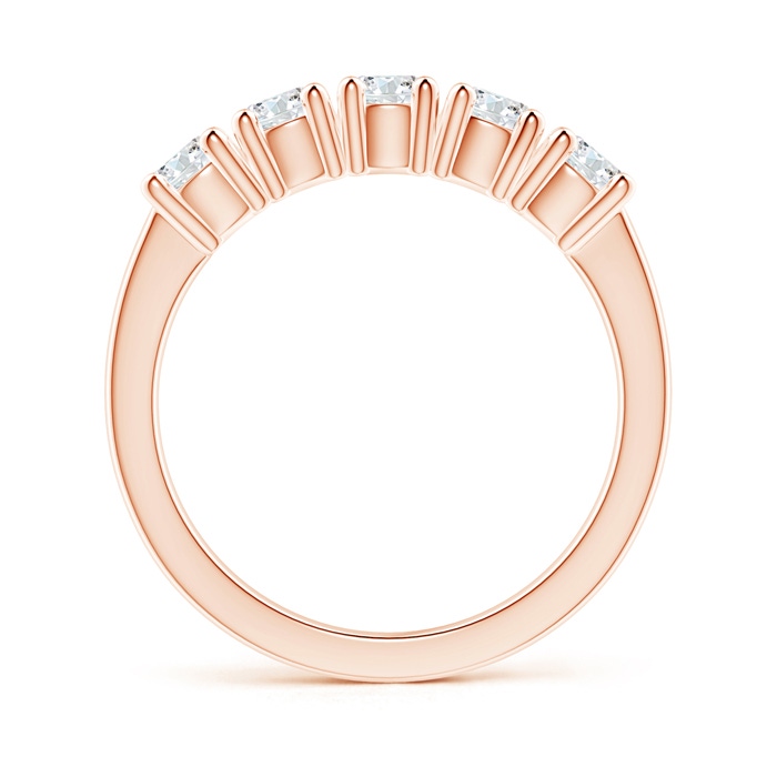 3.8mm GVS2 Five Stone 4-Prong Set Diamond Wedding Band in Rose Gold side-1