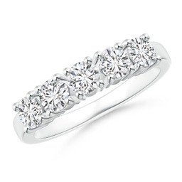 Classic Five Stone Princess Diamond Wedding Ring for Her | Angara