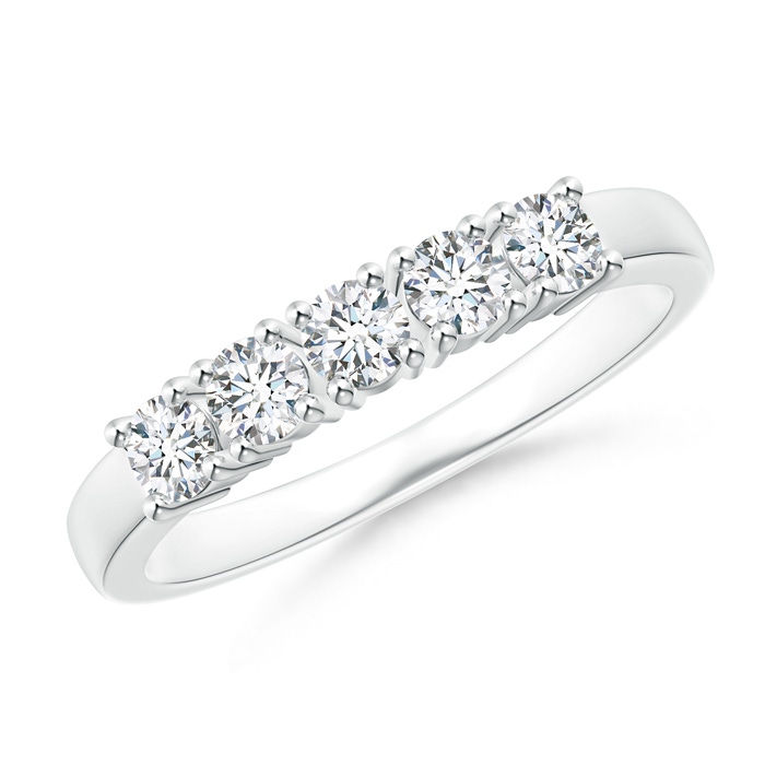 3mm GVS2 Five Stone 4-Prong Set Diamond Wedding Band in White Gold