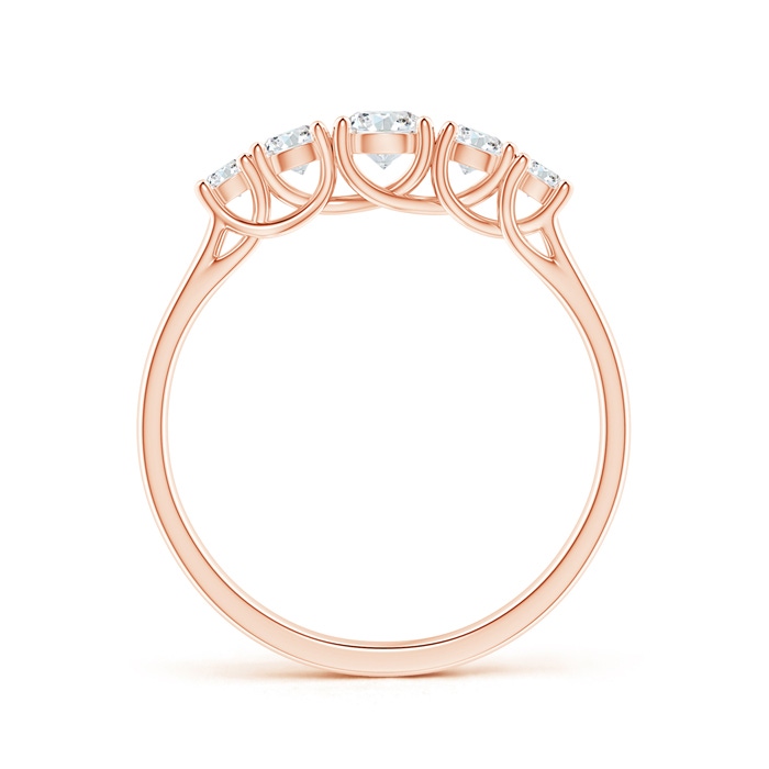 3.8mm GVS2 Five Stone Trellis Set Diamond Wedding Band in Rose Gold side-1