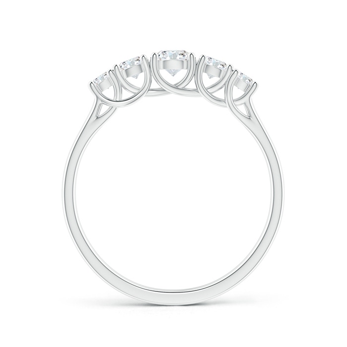 3.8mm GVS2 Five Stone Trellis Set Diamond Wedding Band in White Gold side-1
