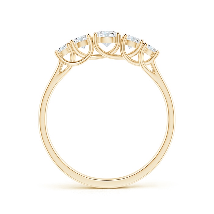 3.8mm GVS2 Five Stone Trellis Set Diamond Wedding Band in Yellow Gold side-1