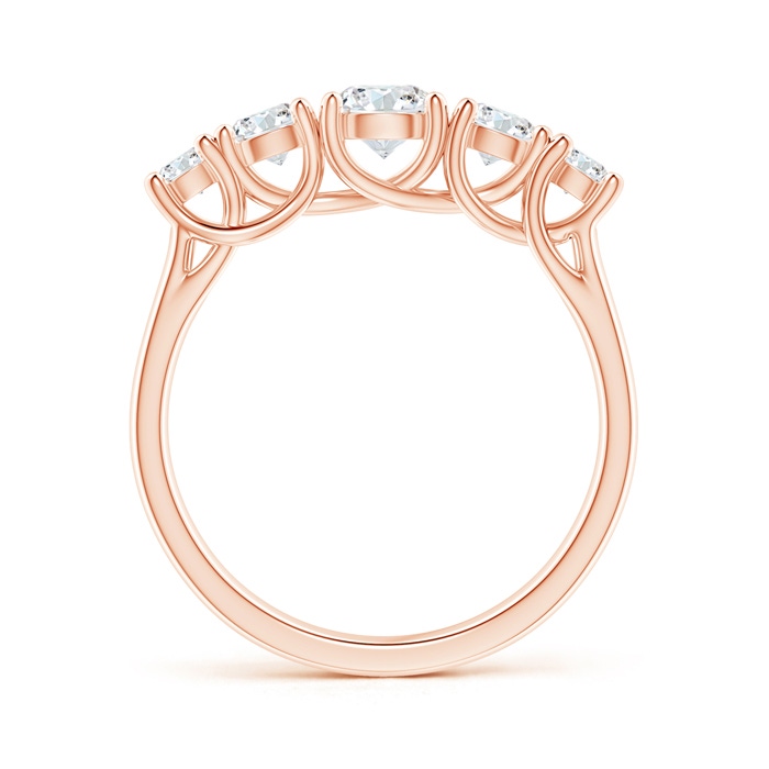 4.8mm GVS2 Five Stone Trellis Set Diamond Wedding Band in Rose Gold side-1