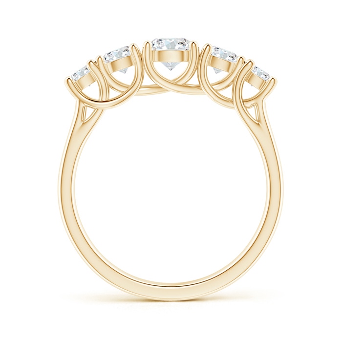 4.8mm GVS2 Five Stone Trellis Set Diamond Wedding Band in Yellow Gold side-1