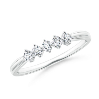 2.3mm GVS2 Floating Diamond Five Stone Wedding Band in P950 Platinum