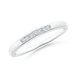 1.3mm GVS2 Seven Stone Channel-Set Diamond Wedding Band in White Gold