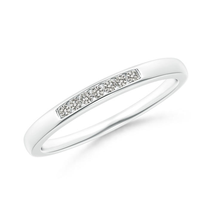 1.3mm KI3 Seven Stone Channel-Set Diamond Wedding Band in 9K White Gold 