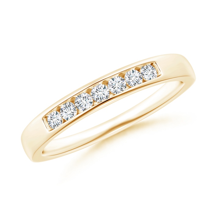 1.9mm GVS2 Seven Stone Channel-Set Diamond Wedding Band in 10K Yellow Gold 