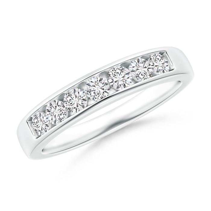2.5mm HSI2 Seven Stone Channel-Set Diamond Wedding Band in White Gold 