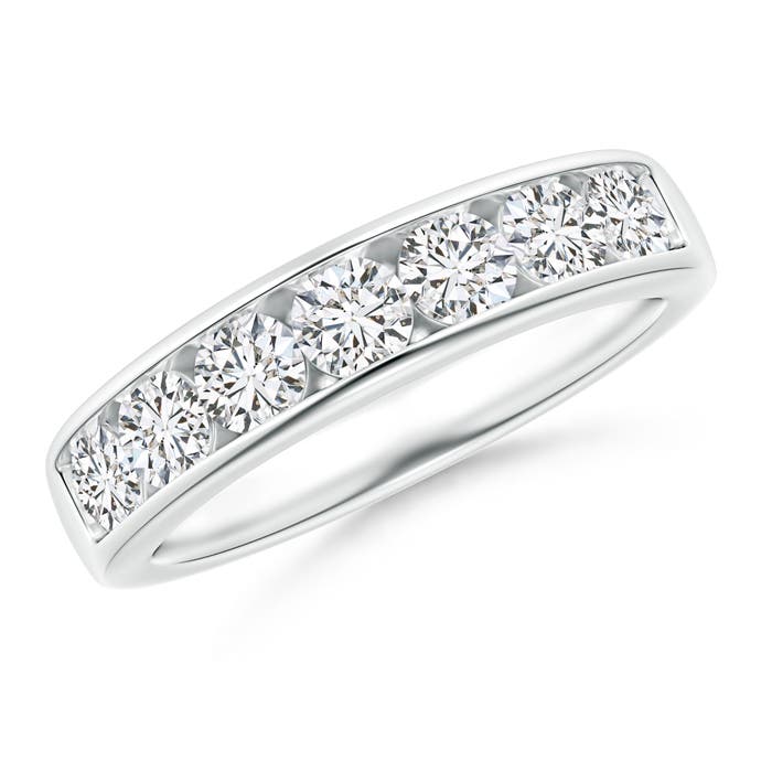 3.4mm HSI2 Seven Stone Channel-Set Diamond Wedding Band in P950 Platinum