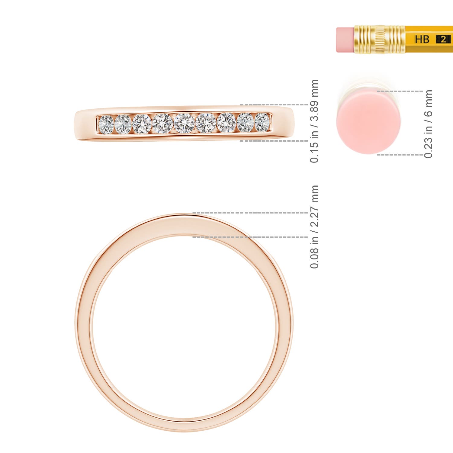 I-J, I1-I2 / 0.26 CT / 14 KT Rose Gold