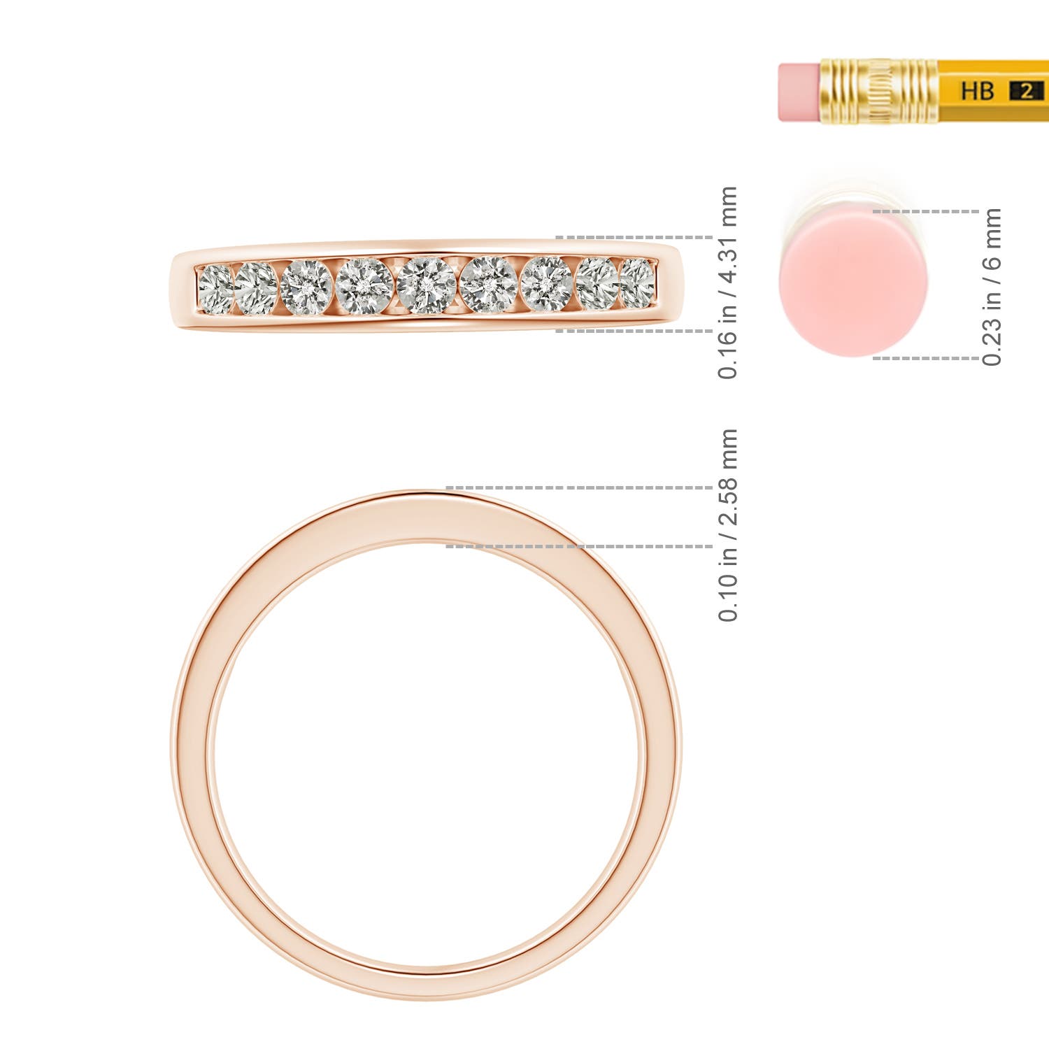 K, I3 / 0.47 CT / 14 KT Rose Gold