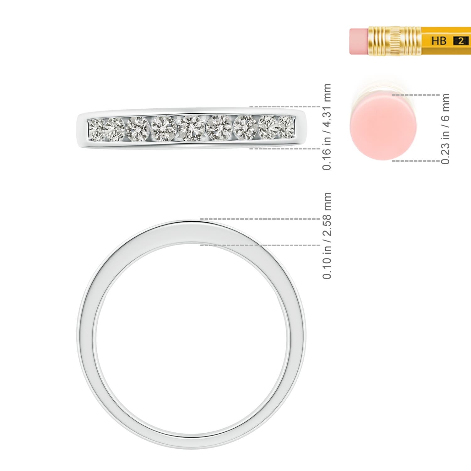 K, I3 / 0.47 CT / 14 KT White Gold