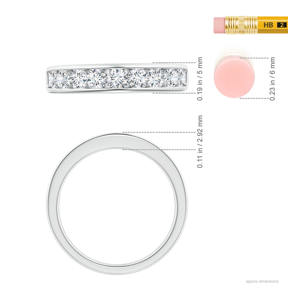 2.8mm GVS2 Nine Stone Channel-Set Diamond Wedding Ring in P950 Platinum ruler