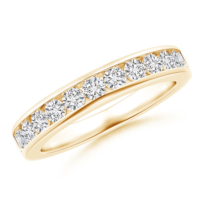 2.5mm HSI2 Eleven Stone Channel-Set Diamond Wedding Band in Yellow Gold 