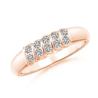 1.9mm KI3 Slanted Bar-Set Diamond Ten Stone Wedding Band in 10K Rose Gold