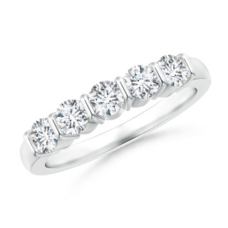 3.4mm GVS2 Floating Five Stone Bar-Set Diamond Wedding Band in P950 Platinum