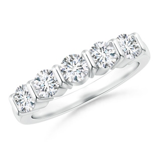 3.8mm GVS2 Floating Five Stone Bar-Set Diamond Wedding Band in P950 Platinum