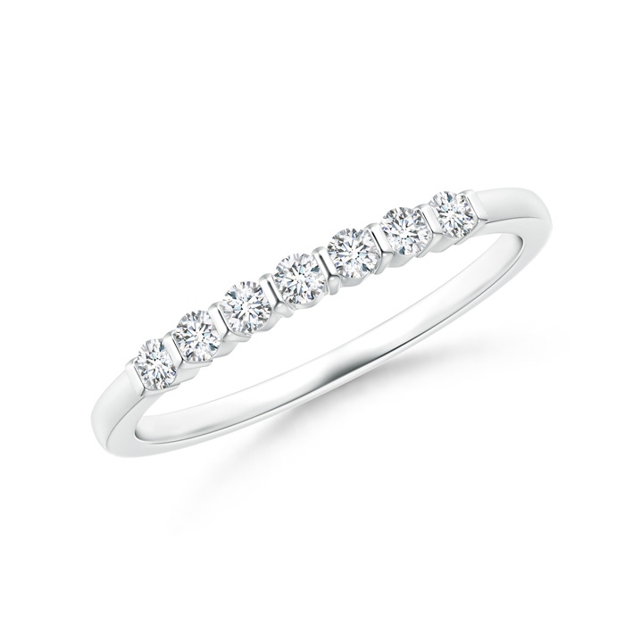1.9mm GVS2 Floating Seven Stone Bar-Set Diamond Wedding Band in P950 Platinum 