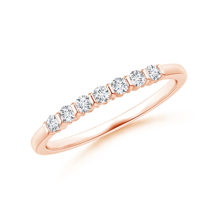 1.9mm GVS2 Floating Seven Stone Bar-Set Diamond Wedding Band in Rose Gold 