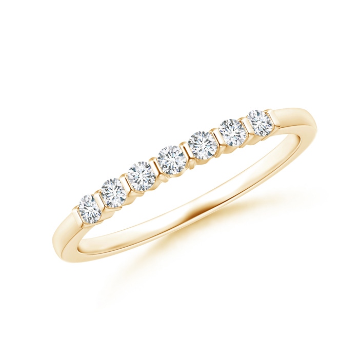 1.9mm GVS2 Floating Seven Stone Bar-Set Diamond Wedding Band in Yellow Gold 