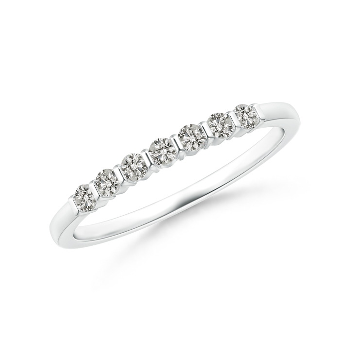 1.9mm KI3 Floating Seven Stone Bar-Set Diamond Wedding Band in White Gold 