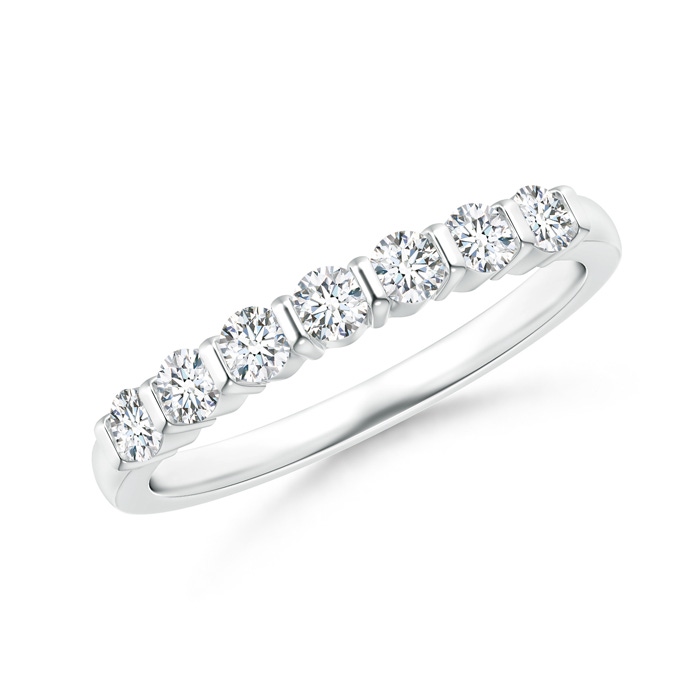 2.5mm GVS2 Floating Seven Stone Bar-Set Diamond Wedding Band in P950 Platinum 