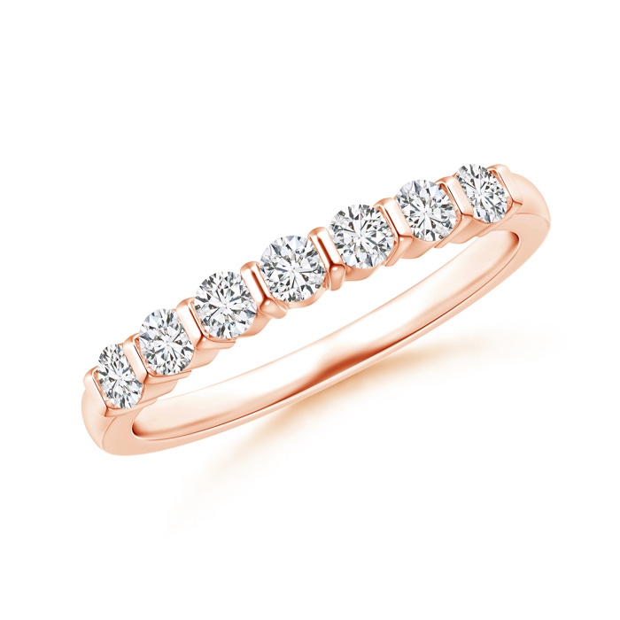 2.5mm HSI2 Floating Seven Stone Bar-Set Diamond Wedding Band in Rose Gold