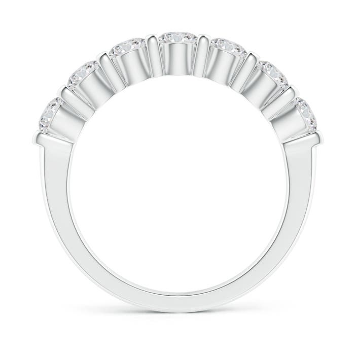 3.4mm HSI2 Floating Seven Stone Bar-Set Diamond Wedding Band in White Gold