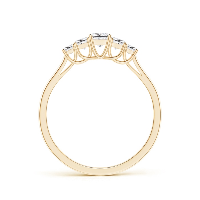3mm HSI2 Graduated Princess-Cut Trellis Diamond Five Stone Band in Yellow Gold side-1