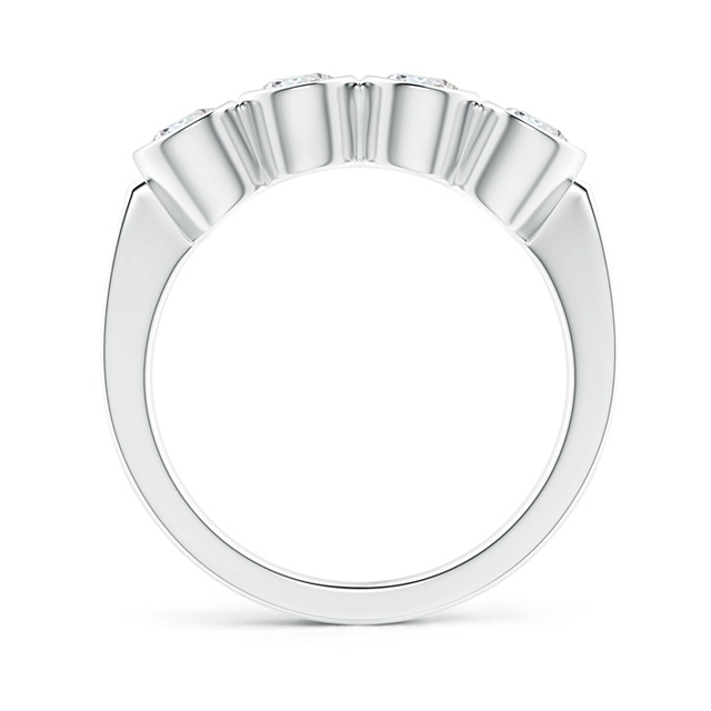 Four Stone Bezel-Set Diamond Concave Wedding Ring