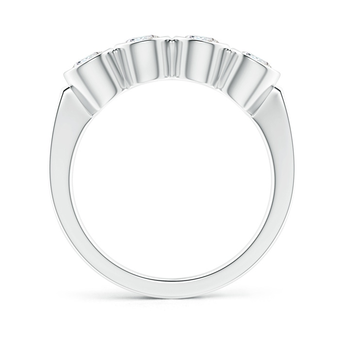 3.7mm GVS2 Four Stone Bezel-Set Diamond Concave Wedding Band in P950 Platinum side-1