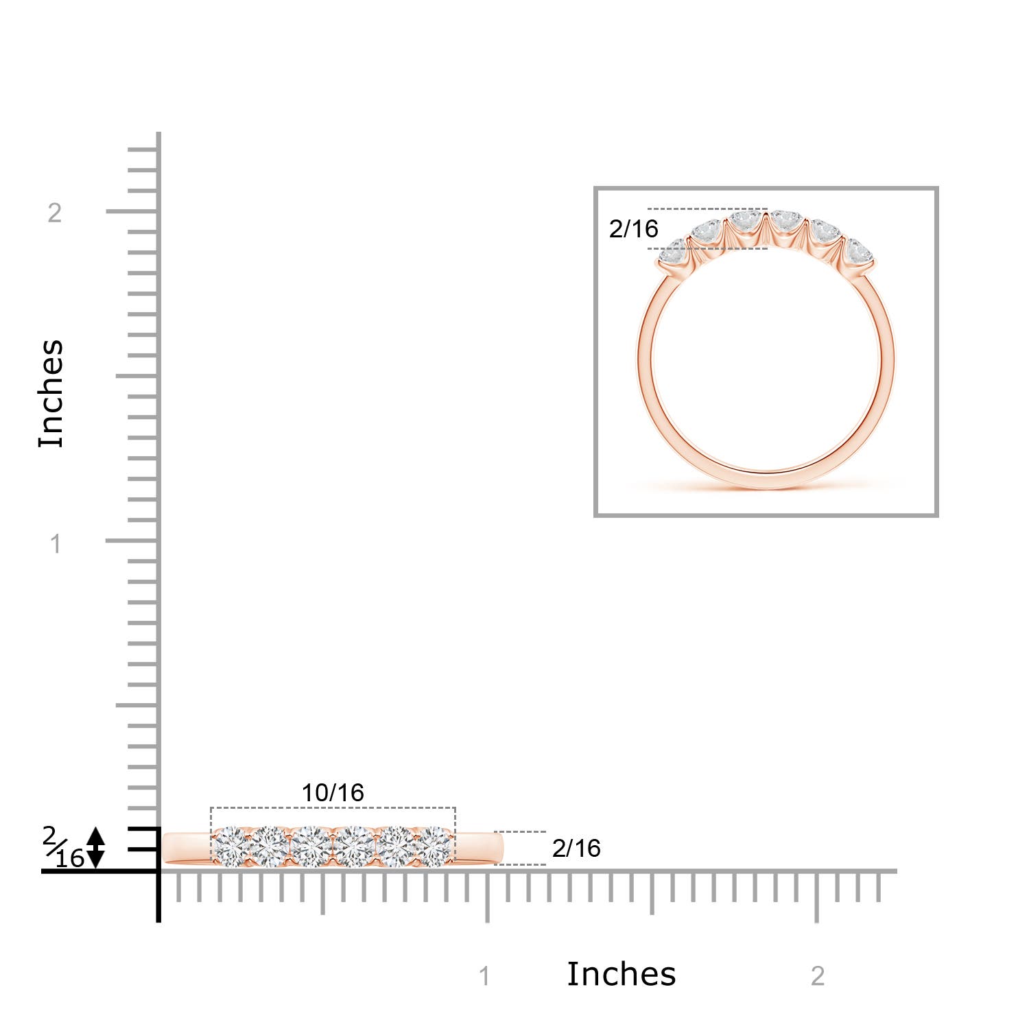 H, SI2 / 0.63 CT / 14 KT Rose Gold