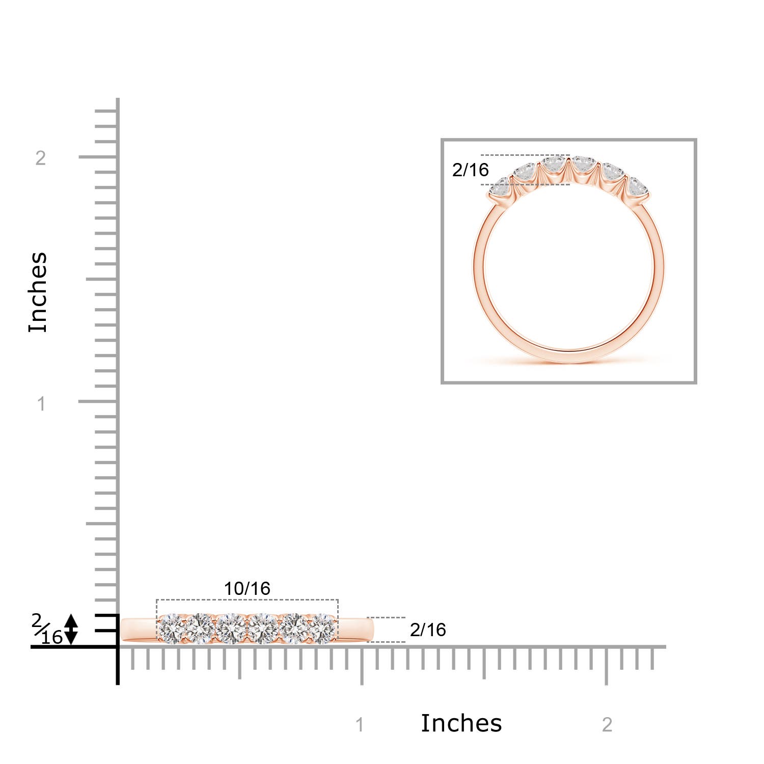 I-J, I1-I2 / 0.63 CT / 14 KT Rose Gold