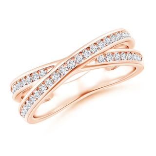 1.3mm GVS2 Criss-Cross Channel-Set Diamond Wedding Band in Rose Gold