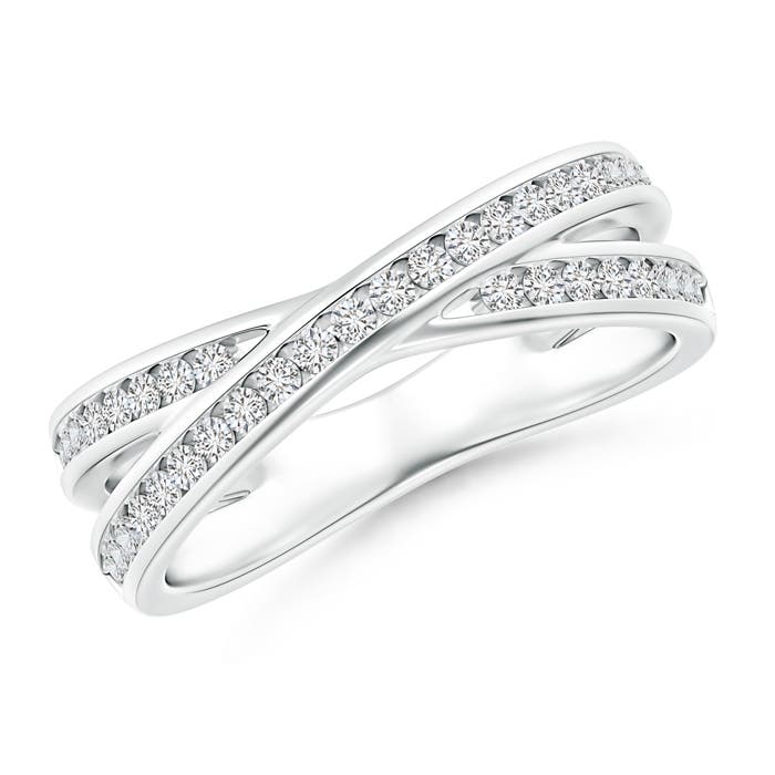 1.3mm HSI2 Criss-Cross Channel-Set Diamond Wedding Band in P950 Platinum