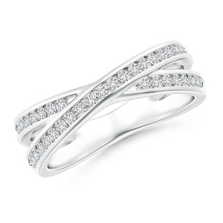 1.3mm HSI2 Criss-Cross Channel-Set Diamond Wedding Band in White Gold