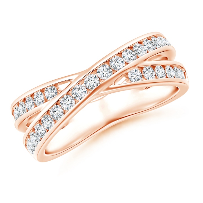 1.7mm GVS2 Criss-Cross Channel-Set Diamond Wedding Band in Rose Gold 