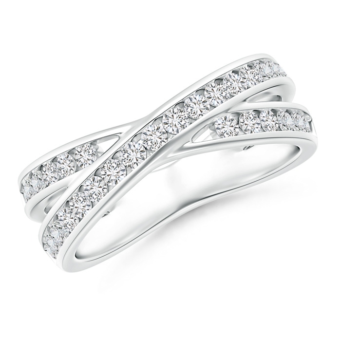 1.7mm HSI2 Criss-Cross Channel-Set Diamond Wedding Band in White Gold