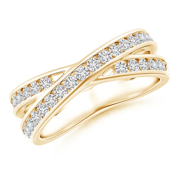 Criss-Cross Channel-Set Diamond Wedding Ring | Angara