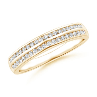 1.1mm GVS2 Channel-Set Diamond Double Row Wedding Band in Yellow Gold