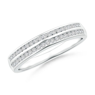 1.1mm HSI2 Channel-Set Diamond Double Row Wedding Band in White Gold