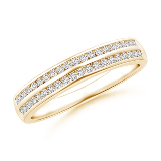 1.1mm HSI2 Channel-Set Diamond Double Row Wedding Band in Yellow Gold